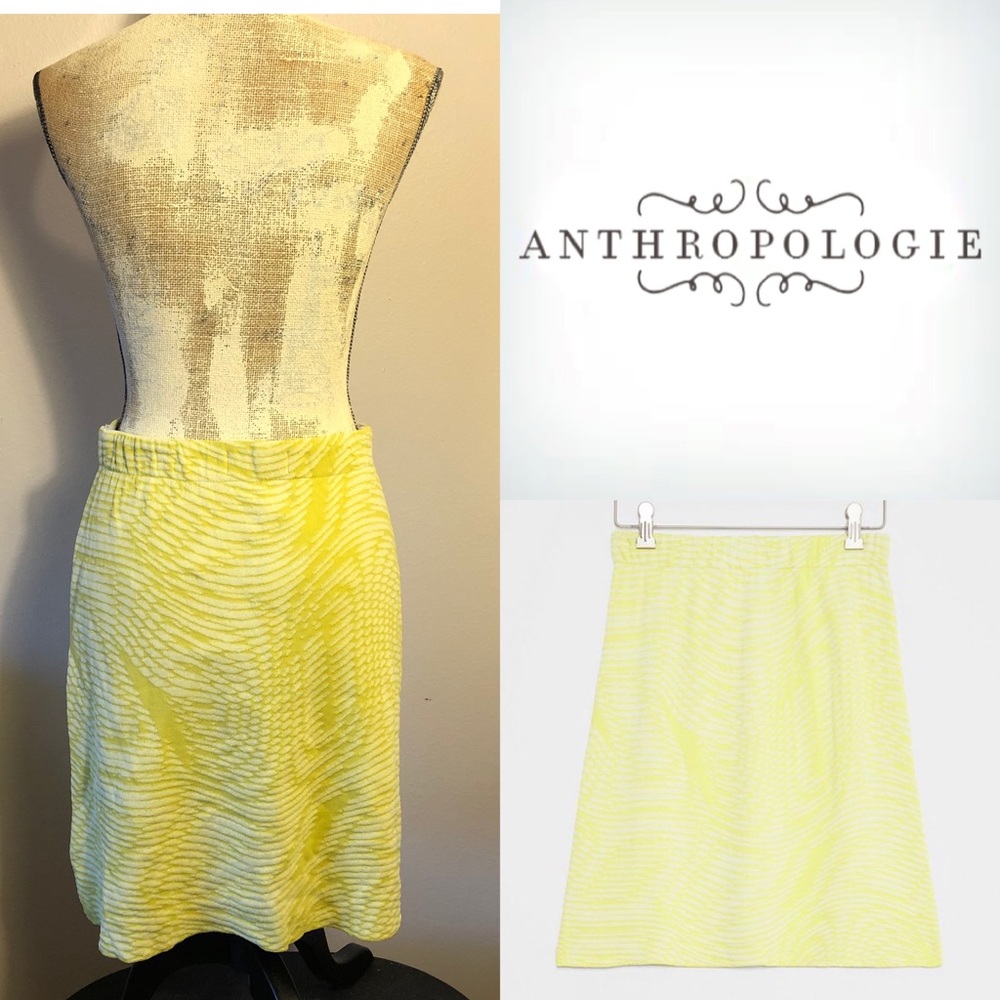 Aldo Martins + Anthropologie Chartreuse Mini Skirt